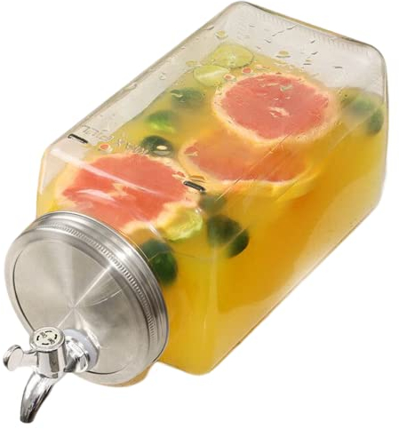 Drink Dispenser Cold Water Dispenser Glass Beverage Dispenser with Tap 3L Large Water Dispenser Cold Drinks Dispenser for Cold Beverages Fridge