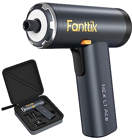 Fanttik L1 Ace 3.7V Cordless Screwdriver, Electric Screwdriver Kit with EVA Storage Bag, 6 Settings Torque Knob, HD Display, 2000mAh, LED Light, 1/4''Hex, Repair Tool for Desktop/Furniture