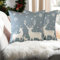 Ohok 2er Set Dekorativ Weihnachten Kissenbezug 45x45 cm, Polyester Leinen Zierkissenbezüge Merry Christmas Kissenbezüge Dekor Kissenhülle Set für Schlafzimmer Wohnzimmer Sofa (Grau Hirsche)