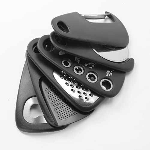Handheld 6 in 1 Multipurpose Vegetable Slicer, Superimposed Kitchen Gadgets 6 Pieces Melon Grater, herb Cutter, Garlic Grinder, can Opener, Cheese Grater, Pizza Knife