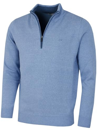 Calvin Klein Mens 1/2 Zip CK Golf Sweater - Sky Marl - XXXXXL