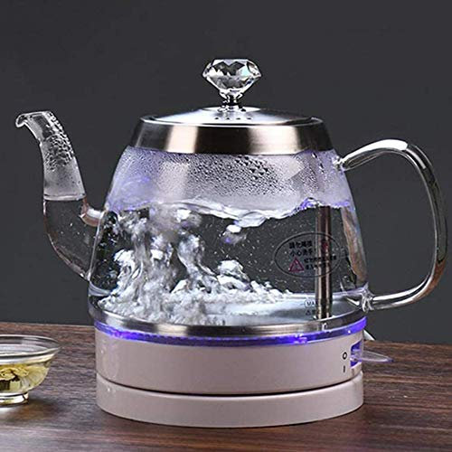 LaMaMe Tetera de Cristal Digital con luz LED de 1..0L, Tetera de té y café de 2200W con Control de Temperatura y función de Mantener Caliente