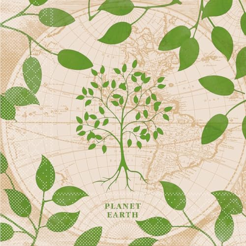 Mank Servietten aus Tissue 1/4 Falz Kaffee Serviette hochwertige Einmal Serviette 100 Stück 3-lagig Opus Earth 40 x 40 cm