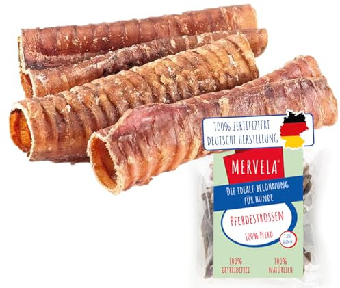 MERVELA Pferdestrossen | 100% Pferd pur | 1.000g | Strossen vom Pferd getrocknet | Qualität aus Deutschland | ideal für hypoallergene, allergische und Sensible Hunde