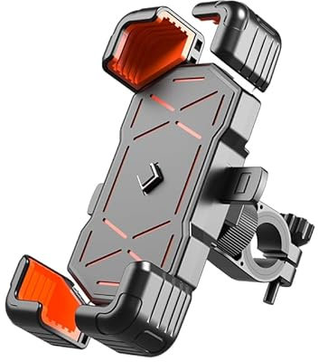 QYCJKL Support Telephone Moto pour Suzuki GSR 600 2006-2010, Porte Téléphone Vélo Rotatif à 360°, Support de Téléphone de Moto pour Téléphone Portable de 4,7 à 7,2 Pouces,A-Orange