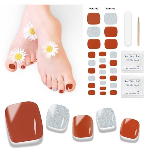 Nagelfolie UV Härtend - 26 Stück Fußnägel Zum Kleben Nagelfolien UV Härtend Fussnägel Zum Kleben UV Gel Nagelfolie Selbstklebend für Fußnagel Nagelkunst für Frauen