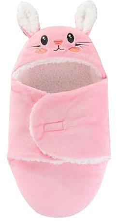 Baby Swaddle Decke Warme Kapuzendecke, Neugeborenes Baby Schlafsack Fleece Niedliche Bärenform Winter Einschlagdecke für 3–6 Monate