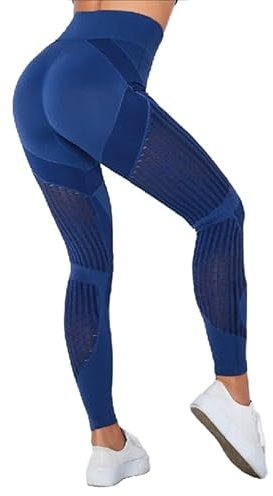cellulu Emma Anti-Cellulite Leggings Damen Gestreifte Nahtlose Leggings Slim Fit Sporthosen für Jogging, Fitness & Yoga - Bequeme, Atmungsaktive Fitnesshose
