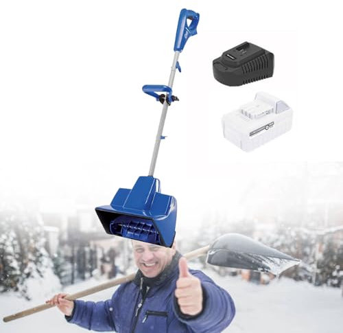 Lakenbroade Pelle à Neige électrique, Pelle à Neige de 11 Pouces et 4 ampères, souffleuse à Neige avec poignée Avant réglable