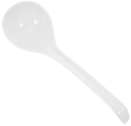 BUGUUYO Cuchara Sopera de Cerámica Blanca de 0 6 Pulgadas Apta para Lavavajillas Y Microondas Versátil para Cenas Familiares
