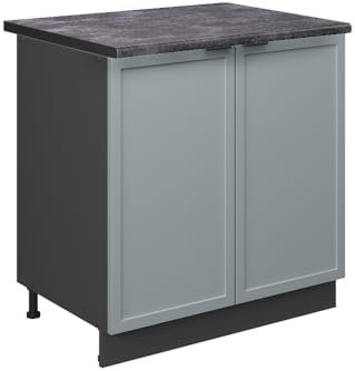Vicco Armario bajo para fregadero Fame-Line, Azul claro-gris, 80 cm con estante, ET Antracita