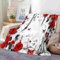 Rote Rose Und Schmetterling Kuscheldecke Fleecedecke Weiß 70x100 cm Flauschig Decke Warme Weich Sofadecke, Wohnzimmer überwurfdecke Couchdecke, Wohndecke für Erwachsene Kinder Baby