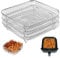 stapelbare körbe für airfryer,Airfryer-Gestell, 3-Teilig, Stapelbar, 21 cm, Quadratisch, Turm, Airfryer-Gestell, Korb, Grillrost Aus Edelstahl, Airfryer-Zubehör Für Grill, Ofen, 8-Qt-Airfryer-Turm