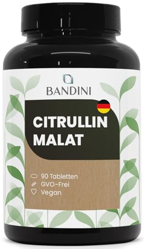 Bandini® Hochreines L-Citrullin-Malat | Hochdosiert mit 3 g Citrullin pro Portion | Pre-Workout | Pflanzlich fermentiertes Citrullin | 100% vegane Aminosäure