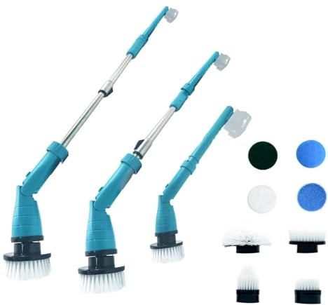 Elektrische Scheuersaugmaschine, leistungsstarke kabellose Reinigungsbürste, kompatibel mit Makita-Akku, mit 8 Reinigungsbürsten, Bürstenköpfe in 4 Winkeln verstellbar, Drehzahl 450 U/min, 3 Geschwind