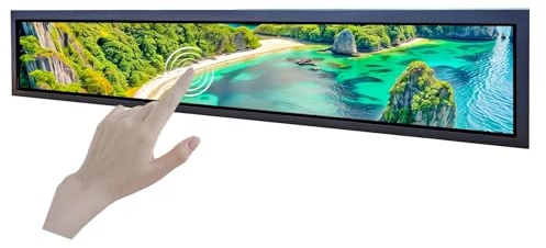 VSDISPLAY Barra Estirada Monitor LCD táctil portátil de 24 y 1920x360 | Compatible con reproducción y Copia automáticas de vídeo, con Placa Base Android 11