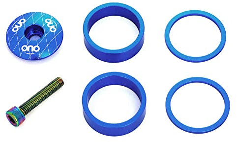 HESHUYAN Headset Spacers MTB Bike Bicycle Stem Headset Top Cap Cover MTB Mountain Bike Accessories Front Fork Ring Spacer Cycling Parts Headset Spacers For Bikes(Blue 2mm10mm)