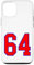 Número 64 estilo deportivo universitario en rojo, azul y blanco Carcasa para iPhone 12/12 Pro