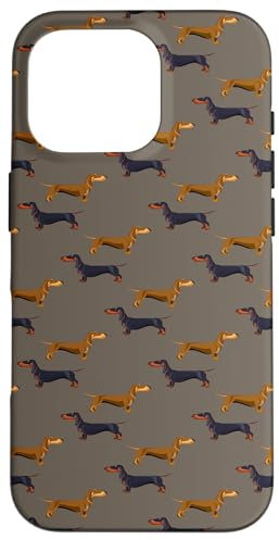 Cute Dachshund Pattern Sausage Dog Lover Case for iPhone 16 Pro