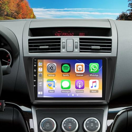 ikasus [2G+64G] Autoradio Navi für Mazda 6 2007-2012 Android 15 mit Wireless Carplay 9 Zoll Bildschirm Radio mit Android Auto GPS WiFi Rückfahrkamera FM RDS DSP SWC Bluetooth MIC