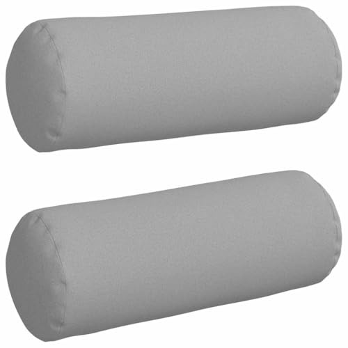 vidaXL Bolsterkissen 2 STK. Stoff Wolkengrau Ø 25 x 70 cm