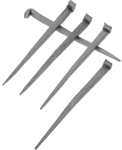 HAMPPLIES Clavos de Hierro Forjado para Madera 10 CM Punta Curva 5 Unidades Clavos Pequeños para Carpintería Herrajes Resistentes para Construcción de Canoas y Reparación de Madera