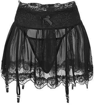 MIZSPISE Vestito da Donna Affascinante Biancheria Intima più Dimensioni Fasciatura Protezione Collant Bretelle Bretelle Cintura Pizzo (IT, Testo, Taglia Unica, Regular, Regular, Nero)