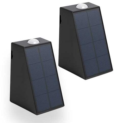 Lumisky 2 x BRIO Solar-LED-Wandleuchte, 11,5 cm, Warmweiß, 2 Stück