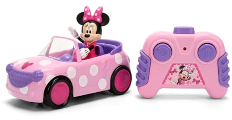 Jada Toys RC Minnie Mouse Roadster (14 cm, 1:32) – ferngesteuertes Disney Auto mit 2,4 GHz, bis 2,5 kmh, Spielzeug für Fans und Kinder ab 3 Jahre, inkl. Fernbedienung