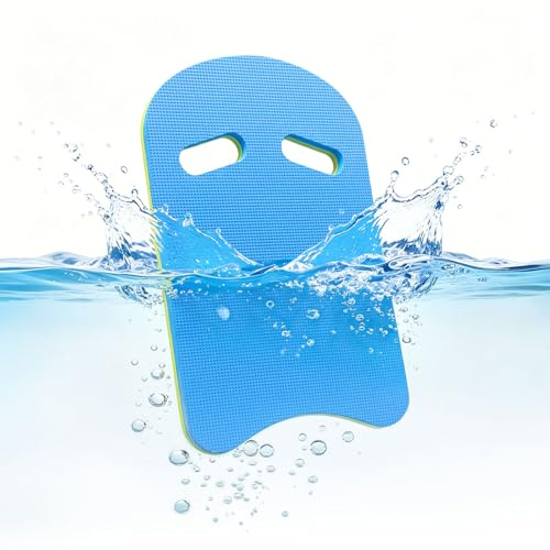 Schwimmbrett für Kinder und Erwachsene, 44 * 29 * 2.5cm Kickboard mit Griffmulden zum Schwimmenlernen Unisex Premium Schwimmbrett Schwimmhilfe für Schwimmübungen & Training und Wasserpark (Blau+Gelb)