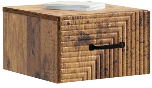 vidaXL Wandmontierter Nachttisch 2 pcs Altholz 34,5 x 33 x 20 cm, Minimalistischer Nachttisch, viel Stauraum, modernes Design, Schlafzimmer-Organizer, Elegante Deko-Tisch