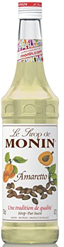 MONIN Sirop de Amaretto pour Cocktail et Cocktail sans Alcool - Arômes Naturels - 70cl