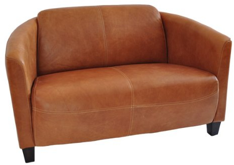 Clubsofa Rocket 2-Sitzer Vintage Leder, hell Columbia Brown Echtleder Sofa Couch