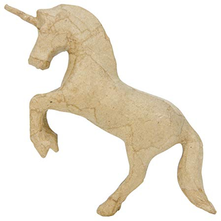 Décopatch Mache Small Bucking Unicorn, 12x4x16.5cm-Brown Extra, Papel, Unicornio pequeño, 5