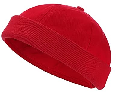 modAS Segler Cap Seemannsmütze - Docker Mütze Docker-Cap aus Baumwolle in Rot