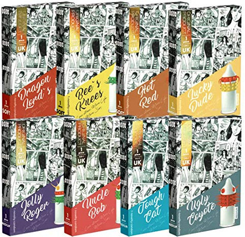 EGZO «Cocky Friend» Spaßpack mit 8 skurrilen Kondomen (mit Stacheln, Kugeln, Noppen), erregende Kondome für intensive Stimulation