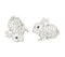 findout Damen Ohrstecker 925 Sterling Silber Zirkonia Hase glänzend für Damen Mädchen Kinder (F1836) Sterling Silber Zirkonia, Sterling Silber, Zirkonia