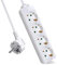 ExtraStar 4-Fach Steckdosenleiste mit Kindersicherung, 5m Kabel, IP20,16A, 3680W,Weiß