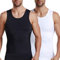 ISUP Kompressions-Tanktop für Herren, figurformend, figurformend, Unterhemd, Shapewear, schwarz/weiß, Mittel