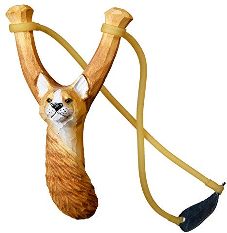 Pixelstudio Steinschleuder für Kinder mit Tier Motiven aus Holz Zwille Schleuder Geschenk für Jungen Hund