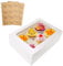 24 Packs White Cupcake Boxes 6 Holes with Window (6.3x9.45x3 Inches), Rectangle Cup Cake Boxes for Cupcakes Muffins Desserts, Suitable for Home Baking, Party, Wedding, Christmas, halloween, Cake Shop