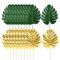 Lot de 20 feuilles de palmier artificielles Monstera - Feuilles tropicales dorées avec tiges pour fête hawaïenne, plage, fête prénatale, anniversaire, mariage, Luau
