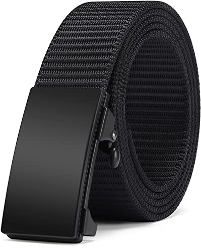 SENDEFN Herren Gürtel Verstellbarer Stoffgürtel Canvas Gürtel Breite ca. 3,5 cm mit Metall schnalle Automatikschließe