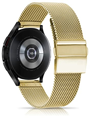 CeiBand 20mm Metall Armband für Samsung Galaxy Watch 7(40mm 44mm)/6 Classic/6/5. Edelstahl Armbänder Ersatzarmband Uhrenarmbänder für Samsung Galaxy Watch FE/Watch Active 2 - Gold
