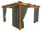 HOME DEKO Terrassenvorhang, Wasserdichter Gartenvorhang für Terrasse, Balkon, Pergola & Pavillon, Schlaufen mit Klettverschluss, Schutz vor Sonne, Regen & Wind, Olive, 220 x 155 cm, 2 Stück