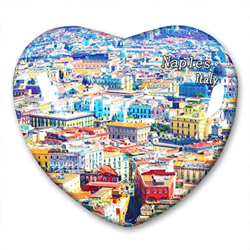 Italy Naples Fridge Magnet Refrigerator Stickers Collection Decorative Magnet Travel Souvenir Heart-Shaped Crystal Glass