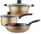 WIQUYBML Juego de Utensilios de Cocina Juego de sartenes y ollas de 3 Piezas, Olla común, sartén para saltear, sartén para Leche Caliente, Tapa de Vidrio Antiadherente de inducción, se Puede Usar par