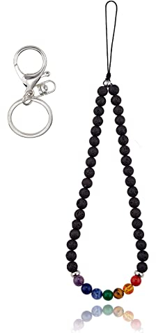BEEFLYING Dragonnes de Poignet en Pierre Naturelle pour téléphone Malaisie Jade Gemstone Phone Charms Corde de Longe Anti-Perte pour Porte-clés Accessoires de Suspension de téléphone