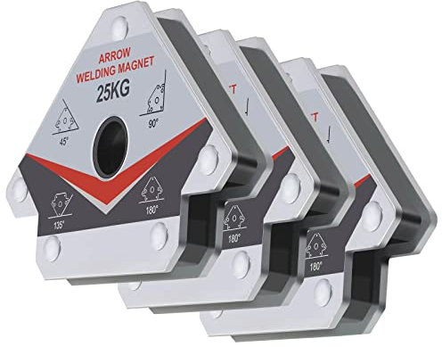 GUTIMORE 55LB Welding Magnet 3pcs,Heavy Duty Welding Magents and Clamps,Welding Magnet Arrow Holder,45 90 135 Degree Angle Holding Magnet, Easy for Welding or Soldering