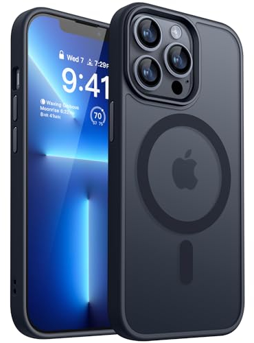 CANSHN Cover Magnetica Opaca per iPhone 13 Pro, [Compatibile con MagSafe] Custodia Traslucida Opaca Protettiva Sottile Antiurto 6,1 Pollici - Nero